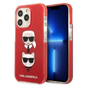 Karl Lagerfeld KLHCP13LTPE2TR hard silikonové pouzdro iPhone 13 / 13 Pro 6.1" red Karl & Choupette Head