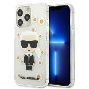 Karl Lagerfeld KLHCP13LHFLT hard silikonové pouzdro iPhone 13 / 13 Pro 6.1" transparent Flower Ikonik Karl