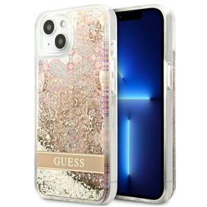 Guess GUHCP13SLFLSD hard silikonové pouzdro iPhone 13 Mini 5.4" gold Paisley Liquid Glitter