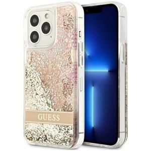 Guess GUHCP13XLFLSD hard silikonové pouzdro iPhone 13 Pro MAX 6.7" gold Paisley Liquid Glitter