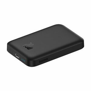 Baseus Magnetic powerbanka s bezdrátovým nabíjením MagSafe 6000mAh 20W s USB-C kabelem 0,5m Black