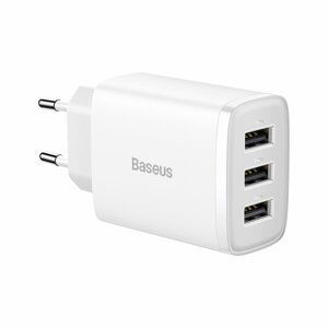 Basues Compact rychlonabíječka 3x USB 17W EU zástrčka White