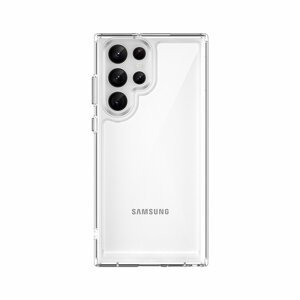Silikonové pouzdro Space s barevným rámem na Samsung Galaxy S22 ULTRA 5G Transparent