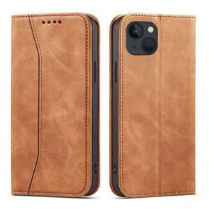 Magnet Fancy Case elegantní knížkové pouzdro na iPhone 13 6.1" Brown