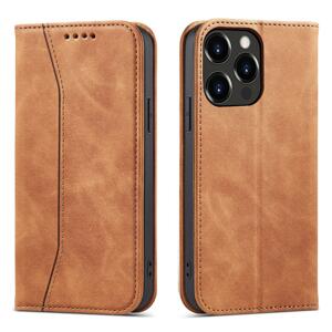 Magnet Fancy Case elegantní knížkové pouzdro na iPhone 13 Pro 6.1" Brown