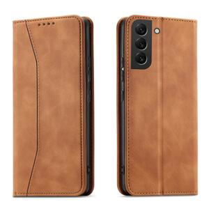 Magnet Fancy Case elegantní knížkové pouzdro na Samsung Galaxy S22 PLUS 5G Brown