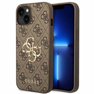 Guess GUHCP14S4GMGBR hard silikonové pouzdro iPhone 14 6.1" brown 4G Big Metal Logo