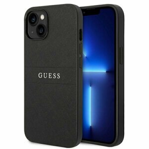 Guess GUHCP14SPSASBBK hard silikonové pouzdro iPhone 14 6.1" black Saffiano Strap