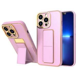 Flexibilní electroplating silikonové pouzdro se stojánkem na iPhone 13 6.1" Pink