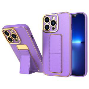 Flexibilní electroplating silikonové pouzdro se stojánkem na iPhone 12 Pro 6.1" Purple