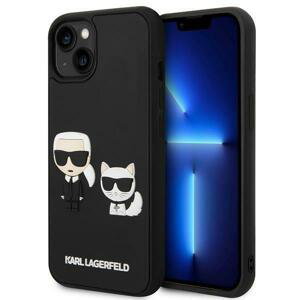 Karl Lagerfeld KLHCP14S3DRKCK hard silikonové pouzdro iPhone 14 6.1" black Karl & Choupette Ikonik 3D
