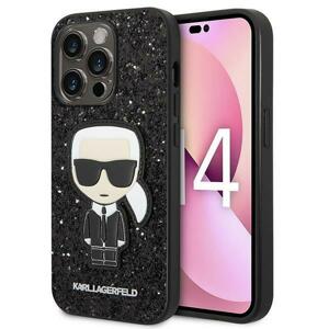 Karl Lagerfeld KLHCP14XGFKPK hard silikonové pouzdro iPhone 14 PRO MAX 6.7" black Glitter Flakes Ikonik