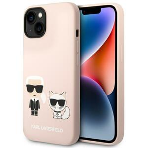 Karl Lagerfeld KLHMP14MSSKCI hard silikonové pouzdro iPhone 14 PLUS 6.7" light pink Silicone Karl & Choupette Magsafe