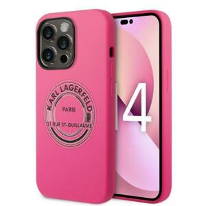 Karl Lagerfeld KLHCP14XSRSGRCF hard silikonové pouzdro iPhone 14 PRO MAX 6.7" pink Silicone RSG