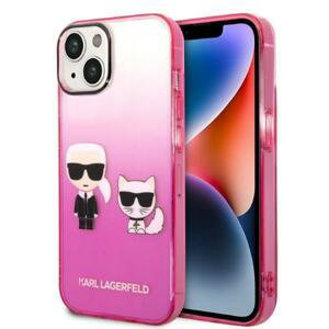 Karl Lagerfeld KLHCP14STGKCP hard silikonové pouzdro iPhone 14 6.1" pink Gradient Ikonik Karl & Choupette