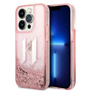 Karl Lagerfeld KLHCP14XLBKLCP hard silikonové pouzdro iPhone 14 PRO MAX 6.7" pink Liquid Glitter Big KL