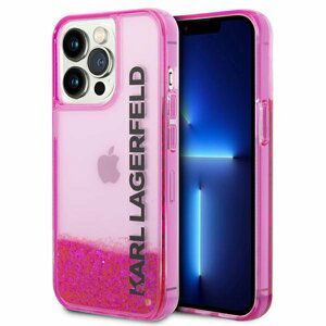 Karl Lagerfeld KLHCP14XLCKVF hard silikonové pouzdro iPhone 14 PRO MAX 6.7" pink Liquid Glitter Elong