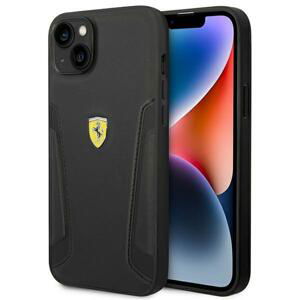 Ferrari FEHCP14SRBUK hard silikonové pouzdro iPhone 14 6.1" black Leather Stamp Sides