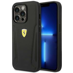 Ferrari FEHCP14LRBUK hard silikonové pouzdro iPhone 14 PRO 6.1" black Leather Stamp Sides