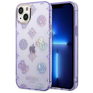 Guess GUHCP14MHTPPTL hard silikonové pouzdro iPhone 14 PLUS 6.7" lilac Peony Glitter