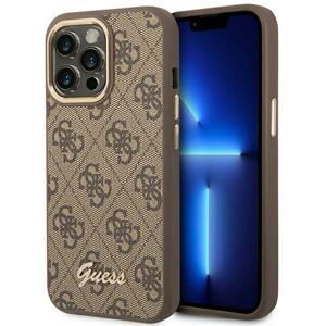 Guess GUHCP14XHG4SHW hard silikonové pouzdro iPhone 14 PRO MAX 6.7" brown 4G Vintage Gold Logo