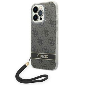 Guess GUOHCP14XH4STK hard silikonové pouzdro iPhone 14 PRO MAX 6.7" black 4G Print Strap