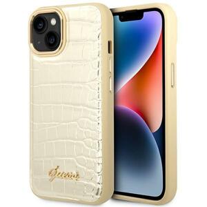 Guess GUHCP14SHGCRHD hard silikonové pouzdro iPhone 14 6.1" gold Croco Collection