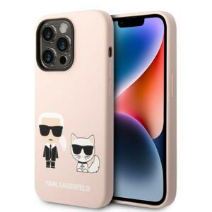 Karl Lagerfeld KLHMP14LSSKCI hard silikonové pouzdro iPhone 14 PRO 6.1" light pink Silicone Karl & Choupette Magsafe