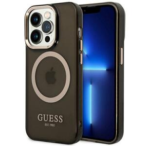 Guess GUHMP14LHTCMK hard silikonové pouzdro iPhone 14 PRO 6.1" black Gold Outline Translucent MagSafe