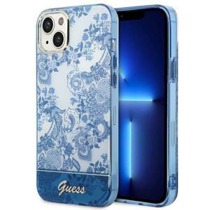 Guess GUHCP14MHGPLHB hard silikonové pouzdro iPhone 14 PLUS 6.7" blue Porcelain Collection