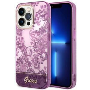 Guess GUHCP14LHGPLHF hard silikonové pouzdro iPhone 14 PRO 6.1" fuschia Porcelain Collection