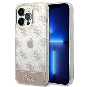 Guess GUHCP14XHG4MHP hard silikonové pouzdro iPhone 14 PRO MAX 6.7" pink 4G Pattern Script