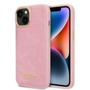 Guess GUHCP14MHGCRHP hard silikonové pouzdro iPhone 14 PLUS 6.7" pink Croco Collection