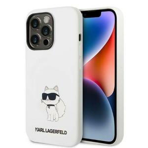 Karl Lagerfeld KLHCP14LSNCHBCH hard silikonové pouzdro iPhone 14 PRO 6.1" white Silicone Choupette