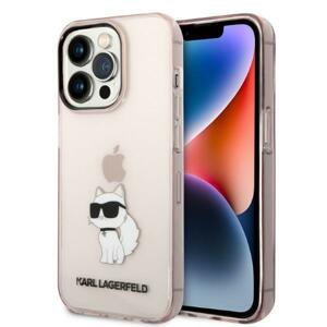 Karl Lagerfeld KLHCP14LHNCHTCP hard silikonové pouzdro iPhone 14 PRO 6.1" pink Ikonik Choupette