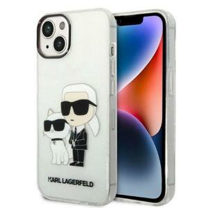 Karl Lagerfeld KLHCP14SHNKCTGT hard silikonové pouzdro iPhone 14 6.1" transparent Gliter Karl&Choupette