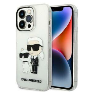 Karl Lagerfeld KLHCP14LHNKCTGT hard silikonové pouzdro iPhone 14 PRO 6.1" transparent Gliter Karl&Choupette