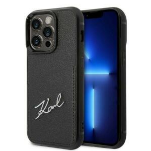 Karl Lagerfeld KLHCP14LCSSK hard silikonové pouzdro iPhone 14 PRO 6.1" black Signature Logo Cardslot