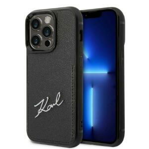 Karl Lagerfeld KLHCP14XCSSK hard silikonové pouzdro iPhone 14 PRO MAX 6.7" black Signature Logo Cardslot