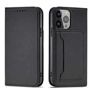 Magnet Card Case elegantní knížkové pouzdro s venkovní kapsou na Samsung Galaxy A23 5G Black