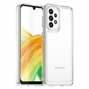 Silikonové pouzdro Space s barevným rámem na Samsung Galaxy A33 5G Transparent