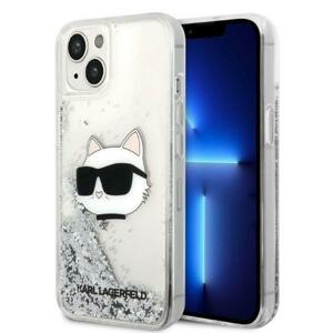 Karl Lagerfeld KLHCP14SLNCHCS hard silikonové pouzdro iPhone 14 6.1" silver Glitter Choupette Head