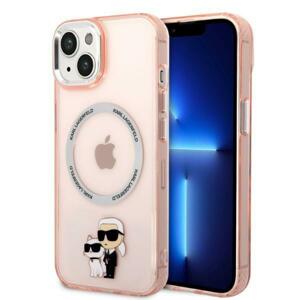 Karl Lagerfeld KLHMP14MHNKCIP hard silikonové pouzdro iPhone 14 PLUS 6.7" pink Iconic Karl&Choupette Magsafe