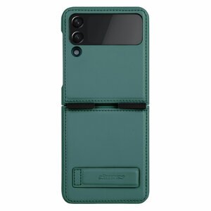 Nillkin Qin Vegan PRO knížkové pouzdro se stojánkem na Samsung Galaxy Z Flip 4 Dark green