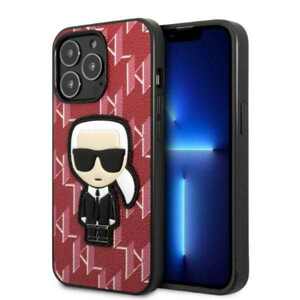 Karl Lagerfeld hard silikonovýobal iPhone 13 PRO 6.1" Red Monogram Ikonik