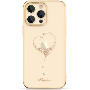 Kingxbar Wish Series silikonové pouzdro s original Swarovski crystals na iPhone 14 6.1" Gold