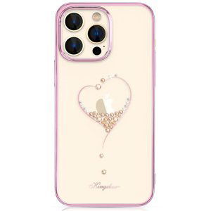 Kingxbar Wish Series silikonové pouzdro s original Swarovski crystals na iPhone 14 PRO 6.1" Pink