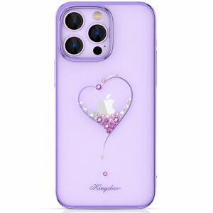 Kingxbar Wish Series silikonové pouzdro s original Swarovski crystals na iPhone 14 6.1" Purple