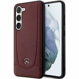 Mercedes MEHCS23SARMRE hard silikonové pouzdro Samsung Galaxy S23 5G red Leather Urban Bengale