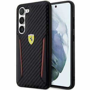 Ferrari FEHCS23SNPYK hard silikonové pouzdro Samsung Galaxy S23 5G black Carbon Contrast Edges